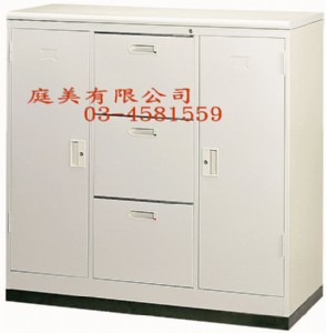 TMJ124-13 4尺二門三抽隔間櫃(灰白色/木紋) 